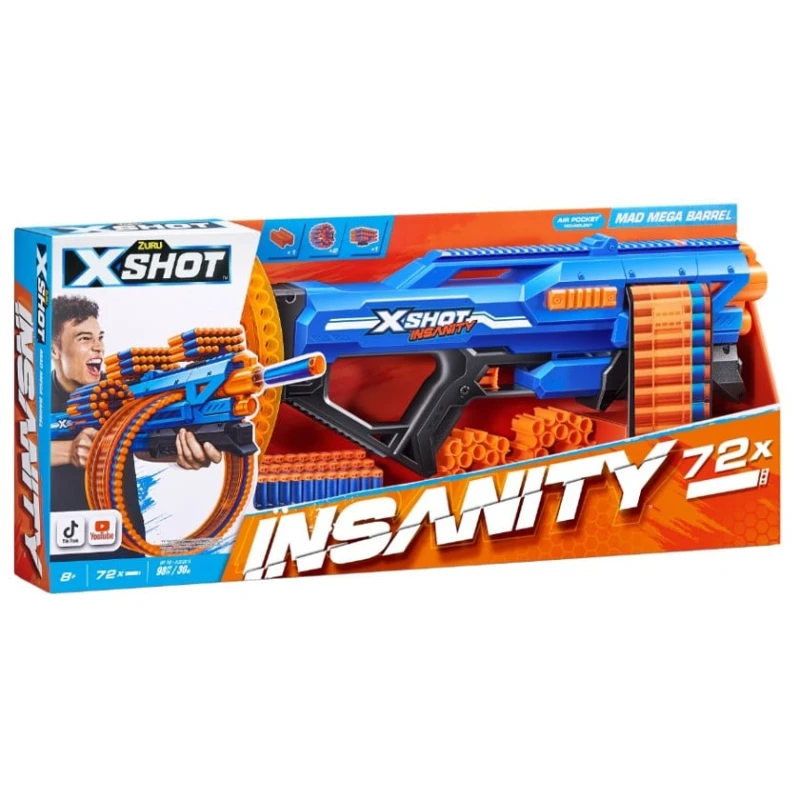 Бластер Zuru XShot Insanity Mad Mega Barrel 72 Darts