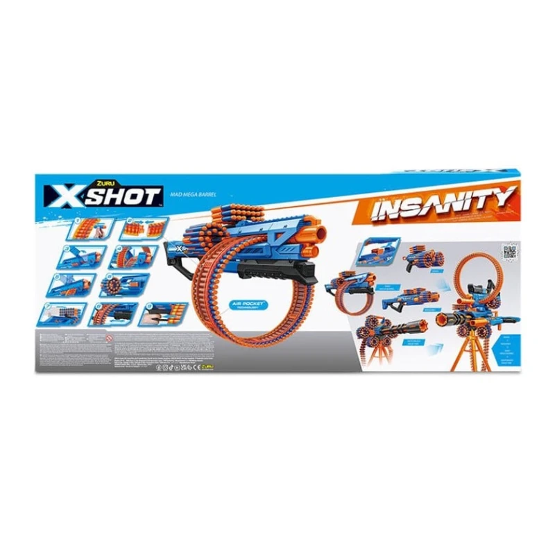 Бластер Zuru XShot Insanity Mad Mega Barrel 72 Darts