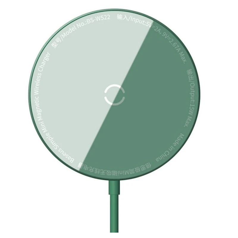 Беспроводное зарядное устройство Baseus Simple Mini Magnetic WXJK-H06, Зеленый