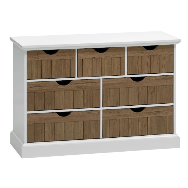 Комод JYSK Oldekrog, 100x68x40 см, 7 ящиков, коричневый/белый