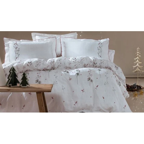 Комплект постельного белья Yataş Liset пододеяльник 220x240, простыня 240x280, наволочки 50x70, двуспальный XL, белый