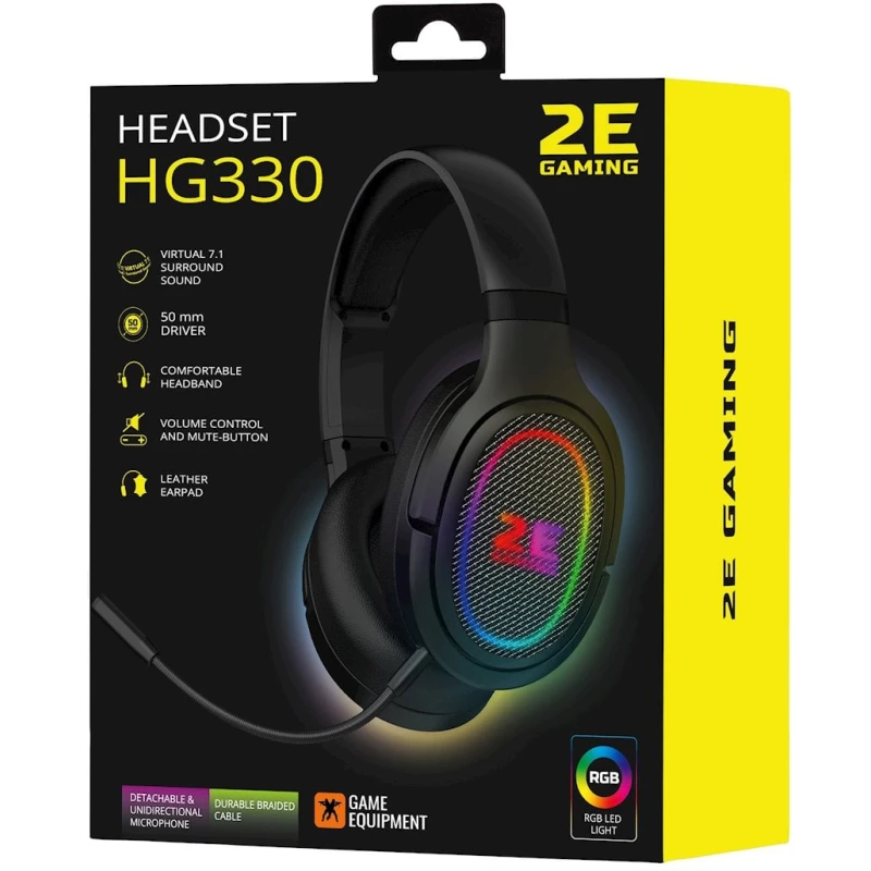 Наушники-гарнитура 2E Gaming HG330 RGB USB 7.1 Black Наушники-гарнитура 2E Gaming HG330 RGB USB 7.1 Black