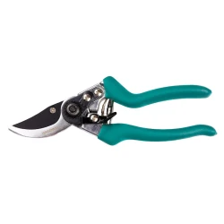 Секатор садовый Greenmill GR6206, лезвия закалённые, тефлоновое покрытие, 21.5 см, зеленый/серебристый