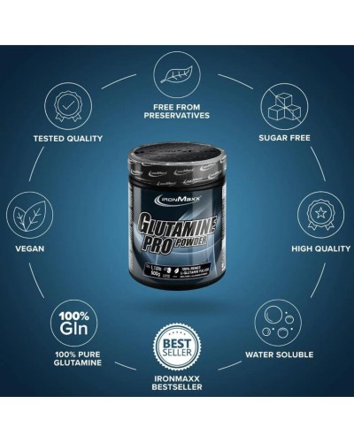 Аминокислоты IronMaxx Glutamine Pro Powder 500 г