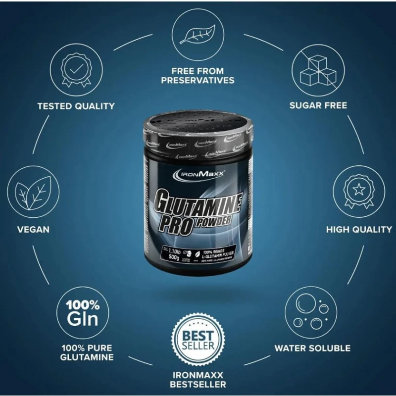 Аминокислоты IronMaxx Glutamine Pro Powder 500 г