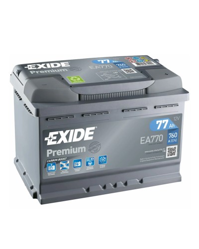 Avtomobil akkumulyatoru Exide Premium EA770, 77Ah , 760A, 12V, R+
