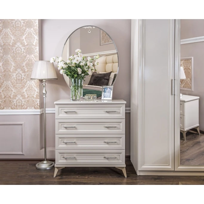 Набор мебели для спальни Era Mebel Nonna, кремовый (шкаф 227.5x58x224.5 см, кровать 190.5x214.5x141.5 см, прикроватная тумба 59x49x58 см, комод 94x53x97.5 см, зеркало 110x87 см) Набор мебели для спальни Era Mebel Nonna, кремовый (шкаф 227.5x58x224.5 см, кровать 190.5x214.5x141.5 см, прикроватная тумба 59x49x58 см, комод 94x53x97.5 см, зеркало 110x87 см)