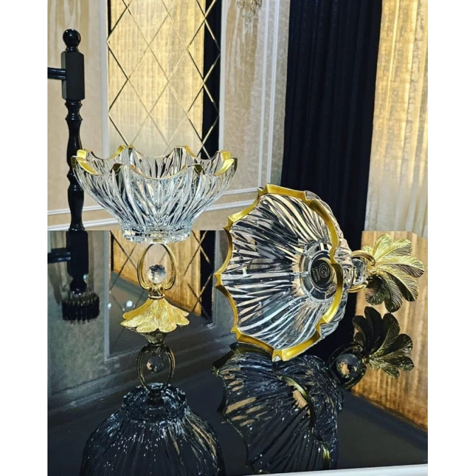 Фруктовница Gallery Home GLR-084, прозрачная/золотистая, 27 см, 1 шт Фруктовница Gallery Home GLR-084, прозрачная/золотистая, 27 см, 1 шт