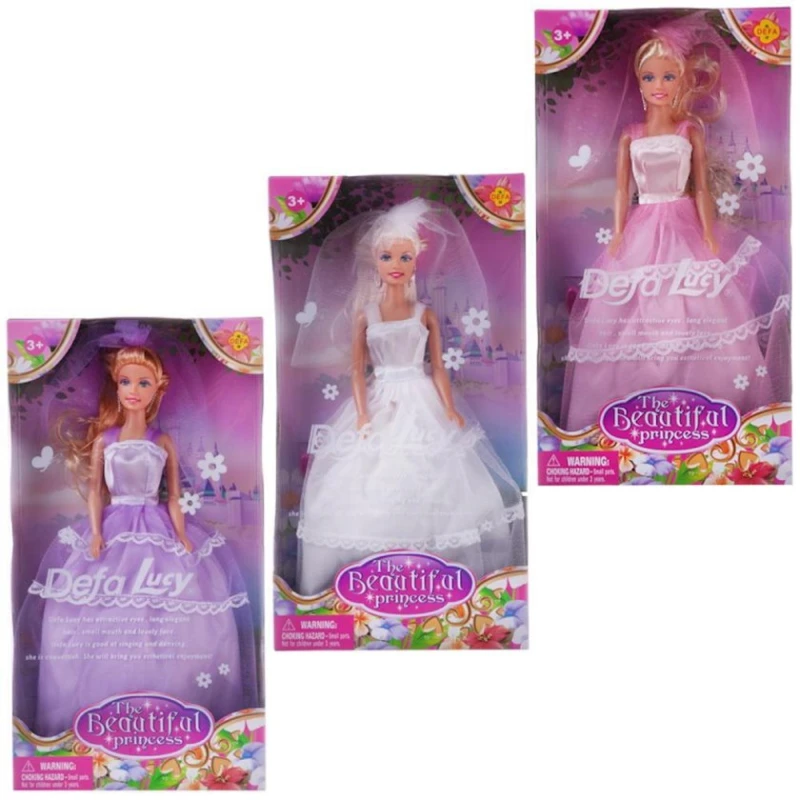 Кукла Defa Lucy в бальном платье с фатой, пластик, в ассортименте