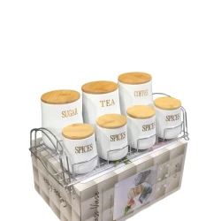 Набор емкостей для специй smil_1081, белый, 7 шт.