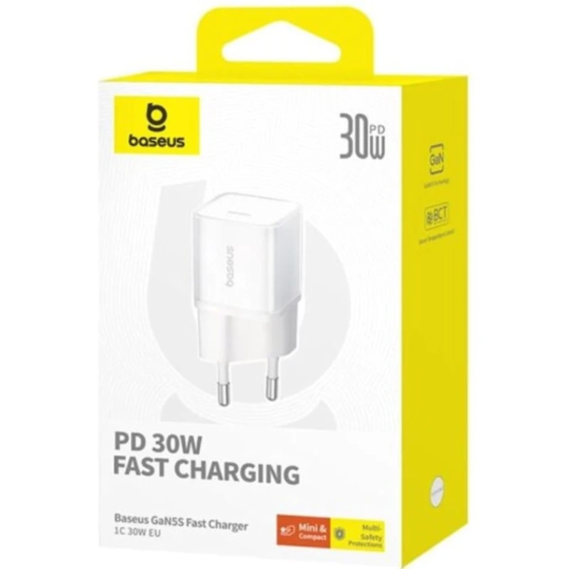 Сетевое зарядное устройство Baseus GaN5S 30 W, Белый Сетевое зарядное устройство Baseus GaN5S 30 W, Белый