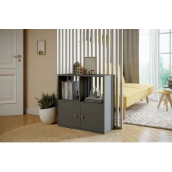 Стеллаж Ev Plus 12115534, ЛДСП, серый, 75x35x75 см