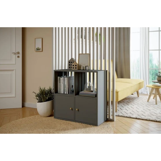 Стеллаж Ev Plus 12115534, ЛДСП, серый, 75x35x75 см