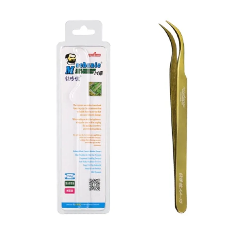 Пинцет Mechanic SMDAA15 уровня M, для работы с платами смартфонов, сталь Пинцет Mechanic SMDAA15 уровня M, для работы с платами смартфонов, сталь