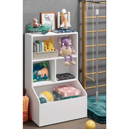 Детский шкаф для игрушек Ev Plus Luigi, ЛДСП, белый, 109x70x49 см Детский шкаф для игрушек Ev Plus Luigi, ЛДСП, белый, 109x70x49 см