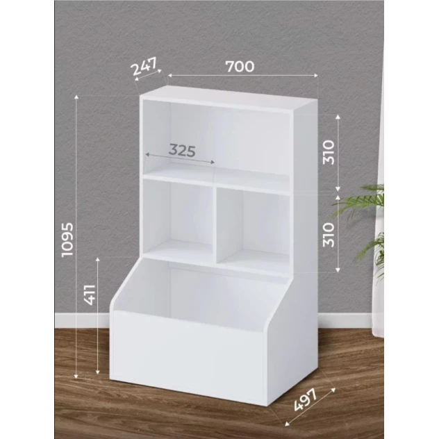 Детский шкаф для игрушек Ev Plus Luigi, ЛДСП, белый, 109x70x49 см Детский шкаф для игрушек Ev Plus Luigi, ЛДСП, белый, 109x70x49 см