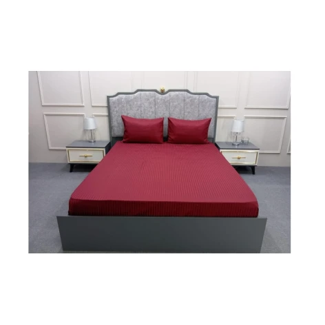 Комплект постельного белья Hanzade Home Collection 2110000003938, простыня 180x200 см, 2 наволочки 50x70 см, двуспальный, атлас/сатин, красный Комплект постельного белья Hanzade Home Collection 2110000003938, простыня 180x200 см, 2 наволочки 50x70 см, двуспальный, атлас/сатин, красный