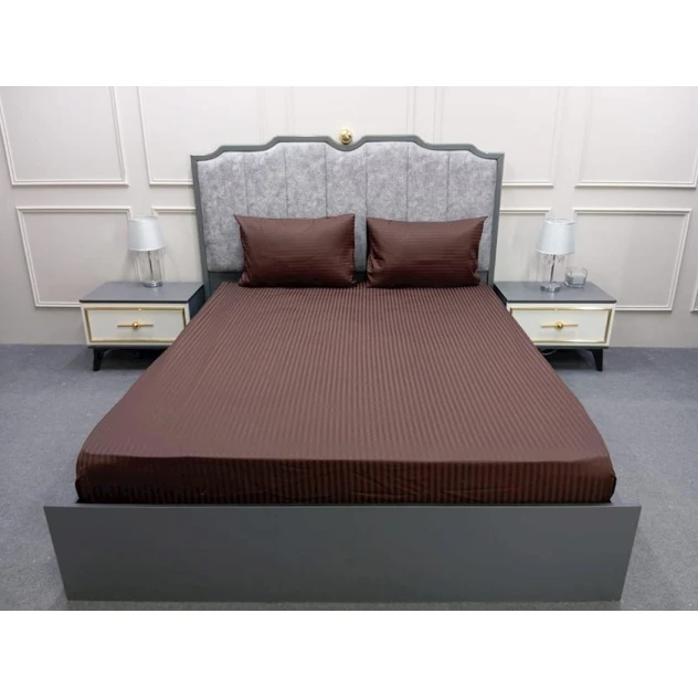 Простыня на резинке TZE-673, темно-коричневый, 100х200 см Простыня на резинке TZE-673, темно-коричневый, 100х200 см