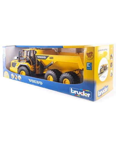 Özüboşaldan avtomobil Bruder Volvo A60H, 68x22.5x22.5 sm, plastik, birləşdirilmiş, sarı