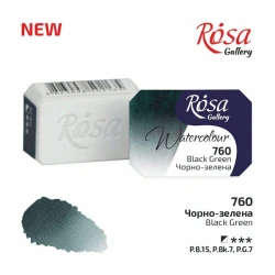 Акварельная краска Rosa Gallery Black Green 760, 2.5 мл