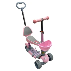 Uşaq samokatı TToys 0337B, oturacaqlı, çəhrayı