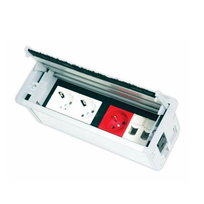 Выдвижной лючок для розеток Nead 3208-E, на 8 модулей Выдвижной лючок для розеток Nead 3208-E, на 8 модулей