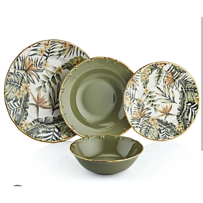 Süfrə qab-qacaq dəsti SHA-00002532, keramika, rəngbərəng, 6 nəfərlik, 24 parça