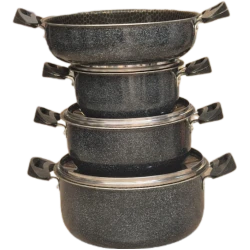 Набор кастрюль Sac CH-0018, черный,4 шт