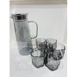 Набор из графин и стаканов 6921-11, стекло, серый