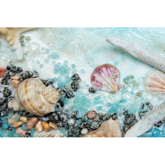 Panno Art by Ulviya Kakhramanova Dəniz dibi, epoksid qatran/teksturlu pasta, 70 sm