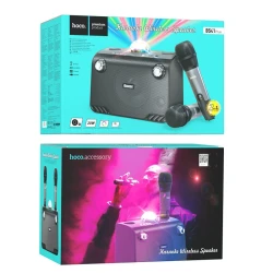 Портативная колонка Hoco BS41 Plus Karaoke Black + подарок беспроводные наушники Hoco EW64 White