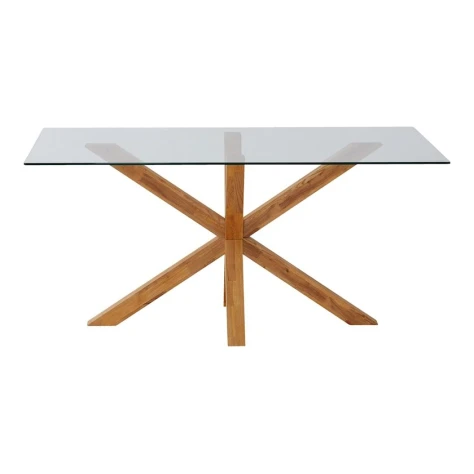 Обеденный стол JYSK Agerby, массив дуба/закаленное стекло, коричневый, 90x160x75 см Обеденный стол JYSK Agerby, массив дуба/закаленное стекло, коричневый, 90x160x75 см