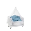 Детская кроватка Tahterevalli Paris, белая/голубая, ламинат/бук, до 2-х лет Детская кроватка Tahterevalli Paris, белая/голубая, ламинат/бук, до 2-х лет