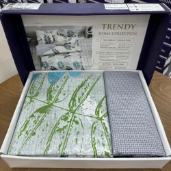 Комплект постельного белья MiraNova SF-642, хлопок, семейный, разноцветный, пододеяльник 160х220/2 шт, простыня 240x260 см, наволочки 50х70 см/2 шт