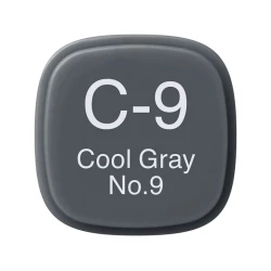 Маркер Copic Classic, C-9, Cool Gray, No.9, двусторонний, серый