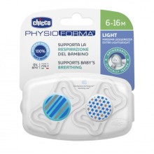 Əmziklər dəsti Chicco Physio Light Boy, 6-16 ay, silikon, 2 əd, mavi