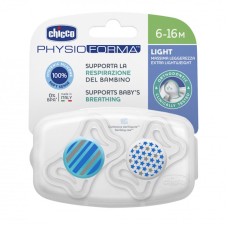 Əmziklər dəsti Chicco Physio Light Boy, 6-16 ay, silikon, 2 əd, mavi