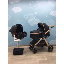 Детская коляска 3в1 Belecoo X-1D3, черная