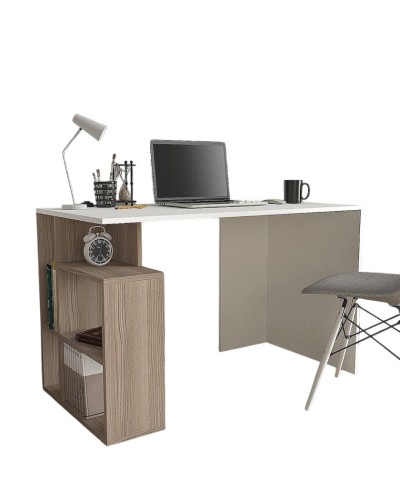 Yazı masası Ev Plus 12115870, LDSP, ağ/qəhvəyi, 120x60x73 sm