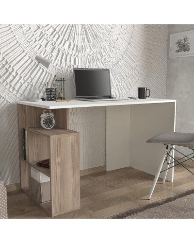 Yazı masası Ev Plus 12115870, LDSP, ağ/qəhvəyi, 120x60x73 sm