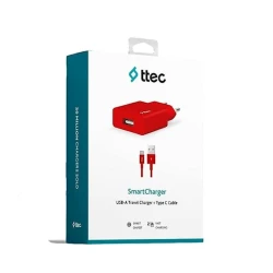 Сетевое зарядное устройство SmartCharger Travel Charger 2.1A Type-C Cable (2SCS20CK), Красный Сетевое зарядное устройство SmartCharger Travel Charger 2.1A Type-C Cable (2SCS20CK), Красный
