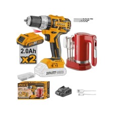 Drel-şurup bağlayan və mikser Ingco COSLI23023, 20V, 2 akkumulyator