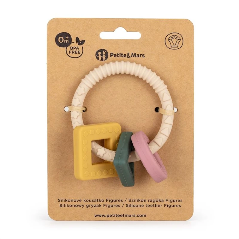 Прорезыватель Petite&Mars Figures 724818, 0+ мес, разноцветный Прорезыватель Petite&Mars Figures 724818, 0+ мес, разноцветный