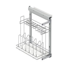 Tavaların saxlanılması üçün siyirtmə yeşik Starax S-2881-C, metal, gümüşü, 310x475x640 mm