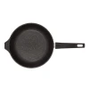 Сковородка Kukmara Мраморная smt24604a, с крышкой, алюминий, черная, 24 см
