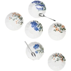Набор блюдец Porland Flower Garden, фарфор, белый, 11 см, 6 шт Набор блюдец Porland Flower Garden, фарфор, белый, 11 см, 6 шт