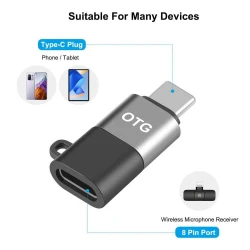 OTG адаптер Puluz 8 Pin to USB-C / Type-C Black