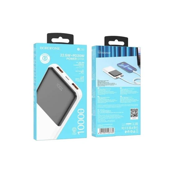 Внешний аккумулятор Borofone BJ36 10000 мАч, Белый