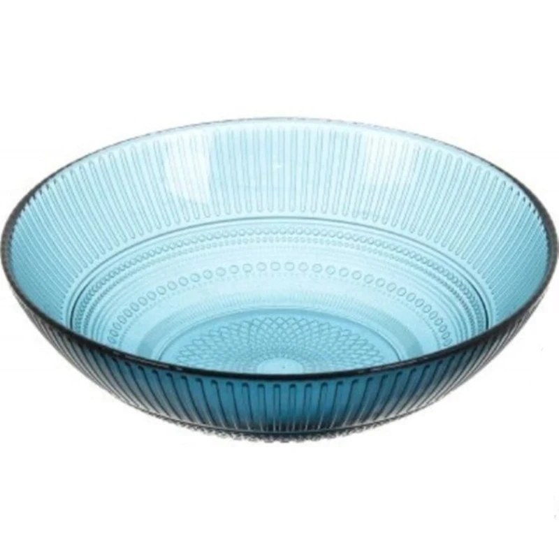 Салатница Porcelaire SF-236, стекло, прозрачная/голубая, 20 см Салатница Porcelaire SF-236, стекло, прозрачная/голубая, 20 см