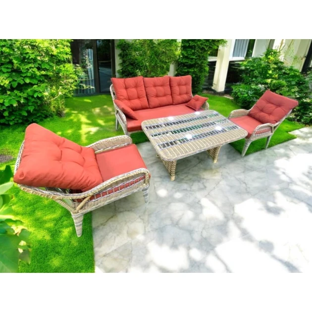 Комплект садовой мебели Raudi Eden Set MY53, диван 176x74x90 см, кресло 73x60x67 см, стол 140x80x68 см Комплект садовой мебели Raudi Eden Set MY53, диван 176x74x90 см, кресло 73x60x67 см, стол 140x80x68 см